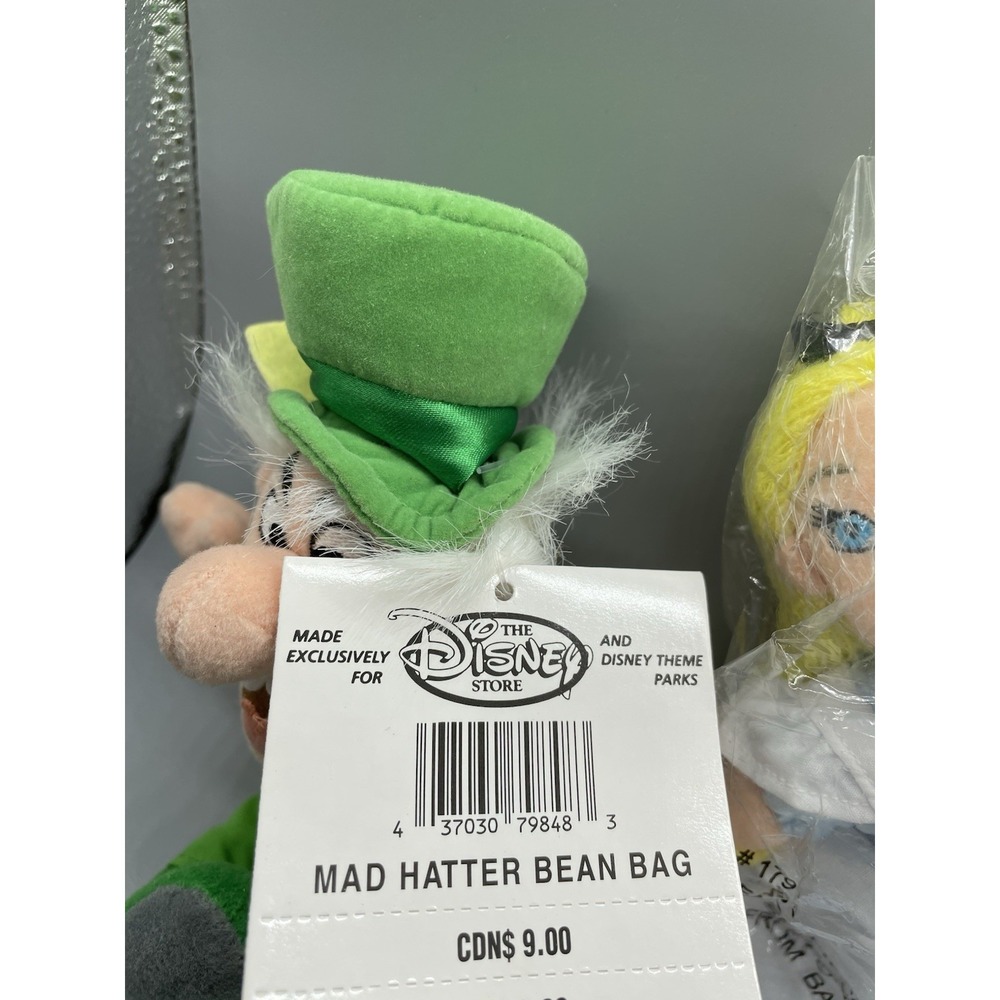 Alice in Wonderland Mad Hatter bean bag Lot plush doll Disney Store exclusive - Picture 7 of 10